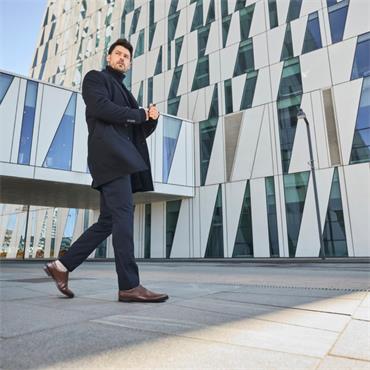 Rieker Laced Plain Toe Shoe - Dark Brown Leather